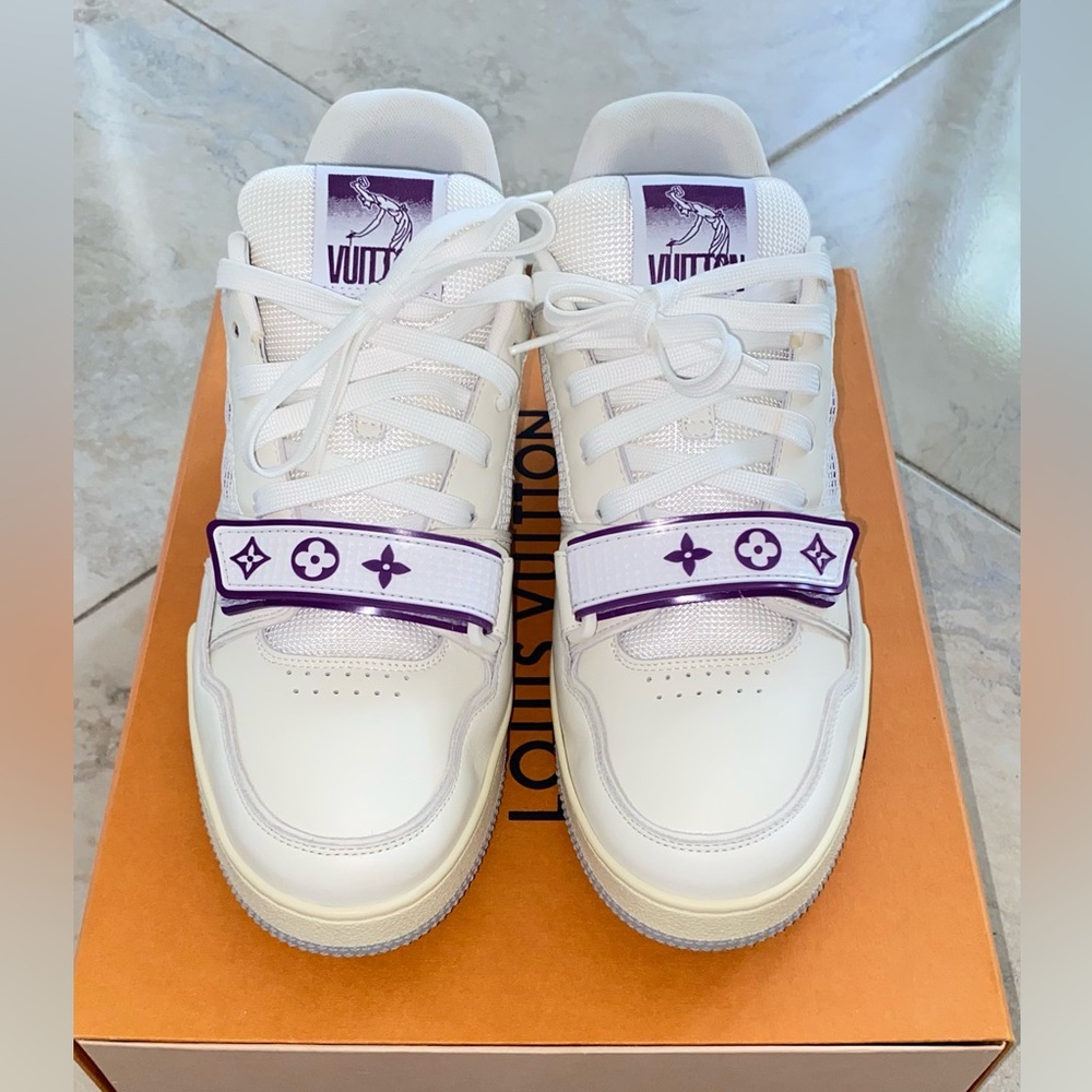 Louis Vuitton Cream and Purple Sneakers